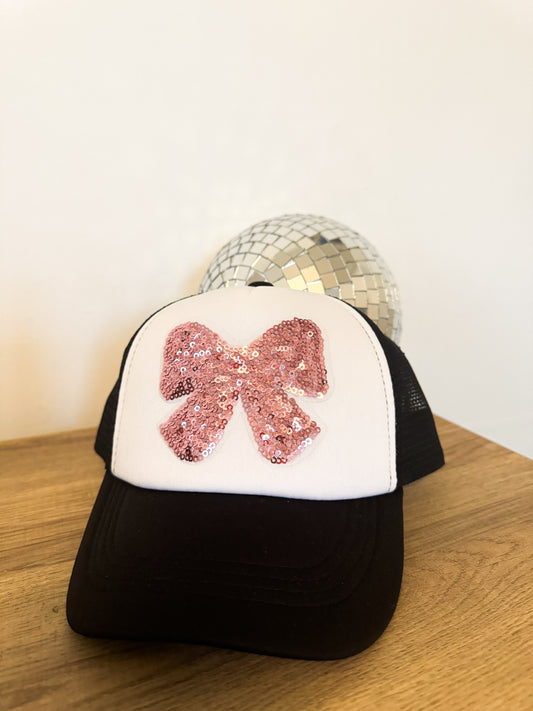 Sequins Bow Trucker Hat